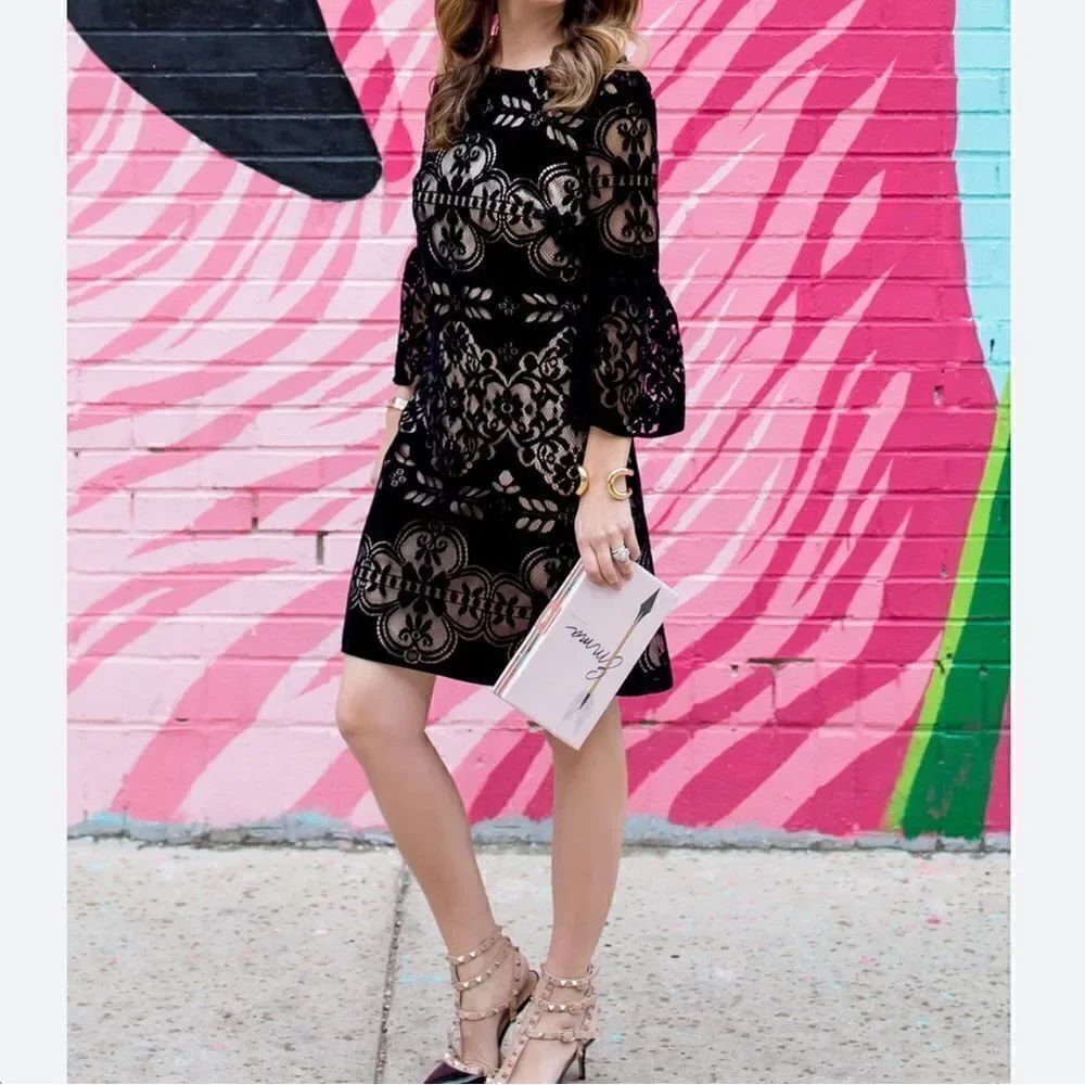 Eliza J Black Velvet Dress